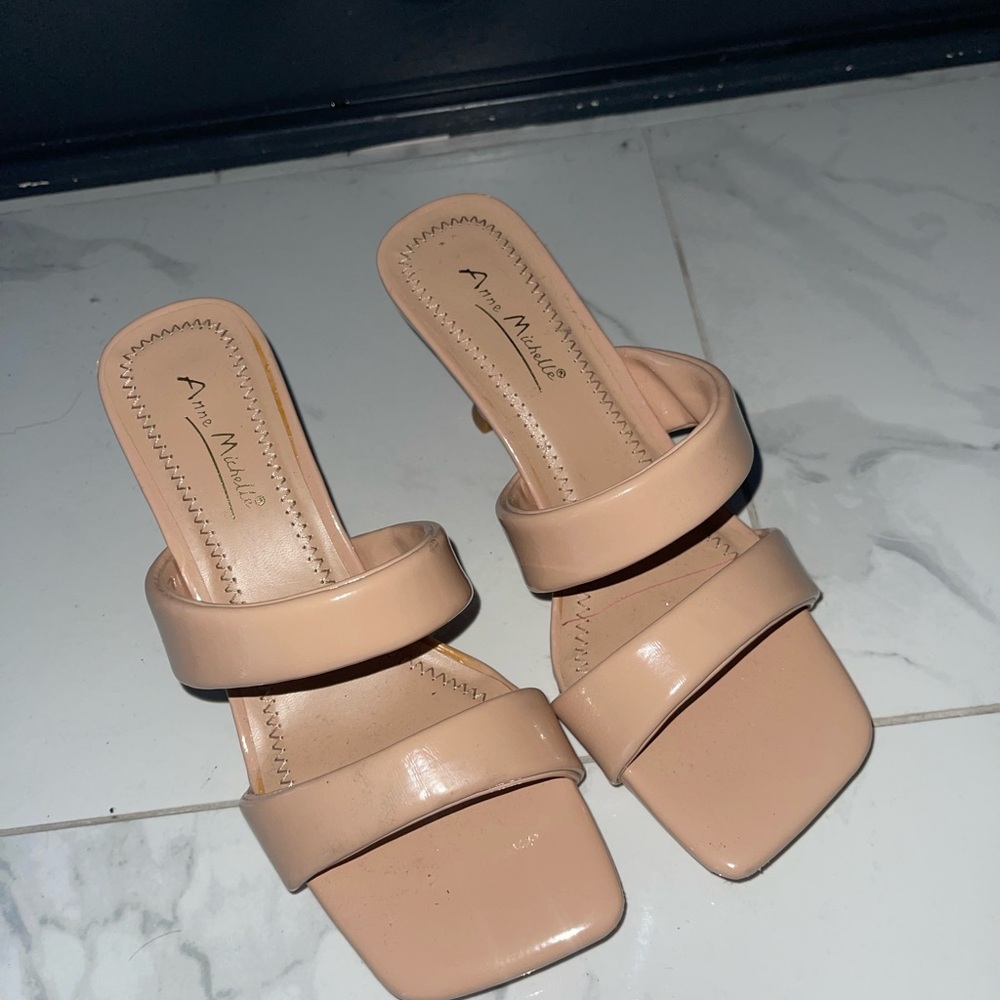 Anne Michelle Tan Mules with Cushioned Straps